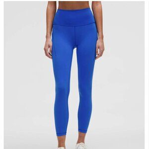 Wunder Train High-Rise Tight with Pockets 25" Cerulean Blue size 10